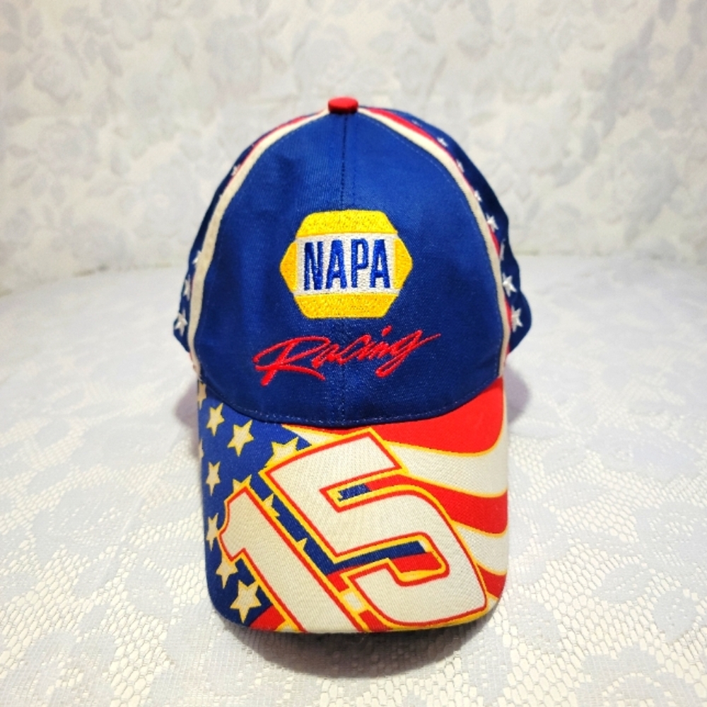 Vintage NAPA Racing NASCAR #15 Patriotic Stars & Stripes Adjustable Cap Hat